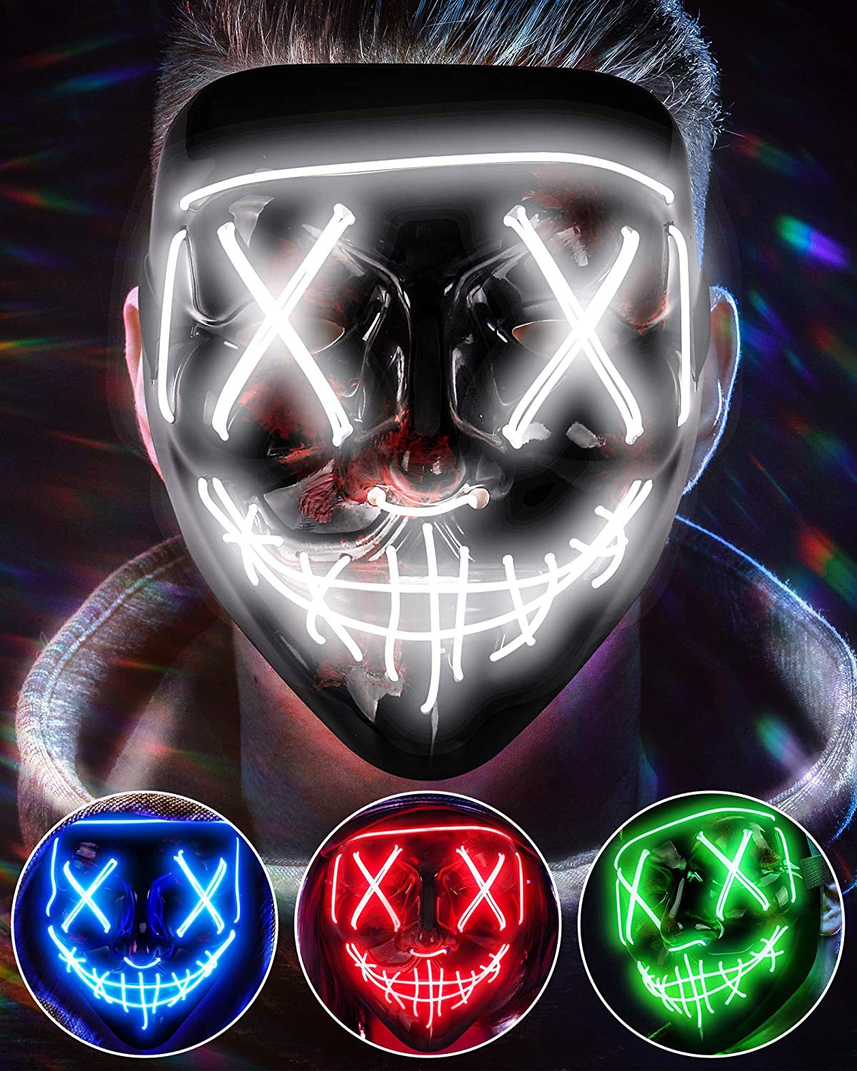 Bezprzewodowa straszna świecąc – Led Purge Mask Halloween recenzja i cena