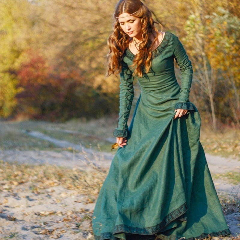 Długa sukienka w stylu średnio – Medieval Renaissance Dress Women recenzja i cena