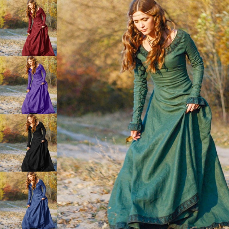 Długa sukienka w stylu średnio – Medieval Renaissance Dress Women recenzja i cena