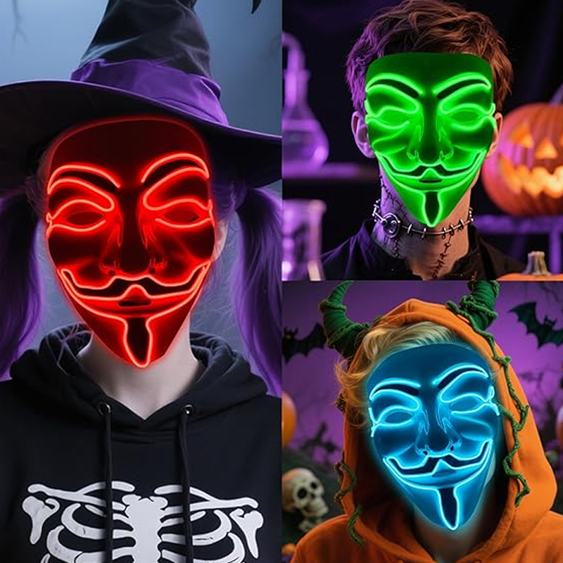 Maska LED Vendetta, dekoracja  – Led Purge Mask Halloween recenzja i cena