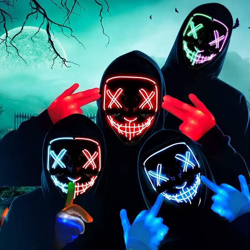 Bezprzewodowe Neonowe Świecące – Led Purge Mask Halloween recenzja i cena